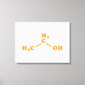 Alcohol Ethanol Moleculaire chemische formule Canvas Afdruk (Voorkant)