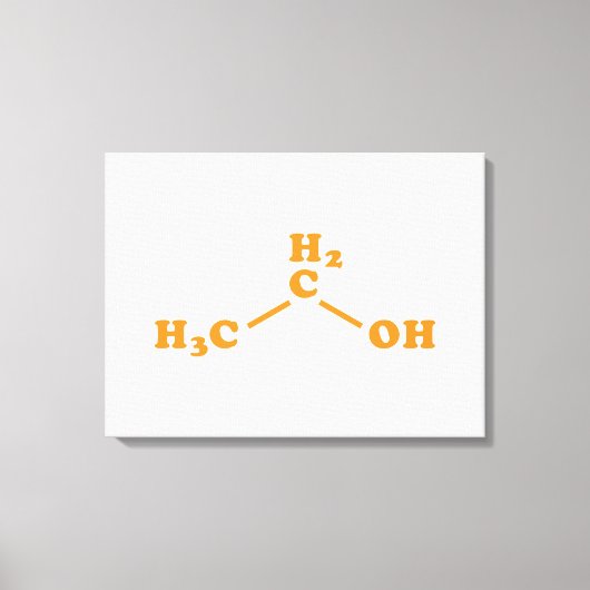 Alcohol Ethanol Moleculaire chemische formule Canvas Afdruk (Voorkant)