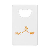Alcohol Ethanol Moleculaire chemische formule Creditkaart Flessenopener (Voorkant)
