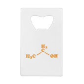 Alcohol Ethanol Moleculaire chemische formule Creditkaart Flessenopener (Achterkant)