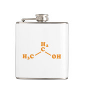 Alcohol Ethanol Moleculaire chemische formule Heupfles (Voorkant)