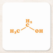 Alcohol Ethanol Moleculaire chemische formule Kartonnen Onderzetters (Voorkant)