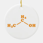 Alcohol Ethanol Moleculaire chemische formule Keramisch Ornament (Achterkant)