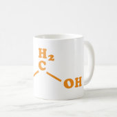 Alcohol Ethanol Moleculaire chemische formule Koffiemok (Voorkant rechts)