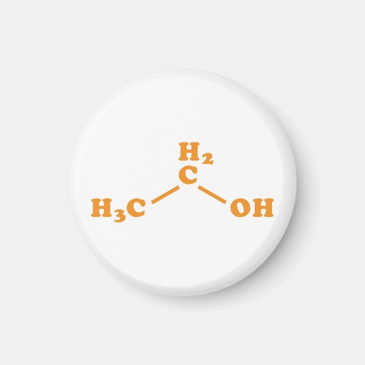 Alcohol Ethanol Moleculaire chemische formule Magneet (Voorkant)