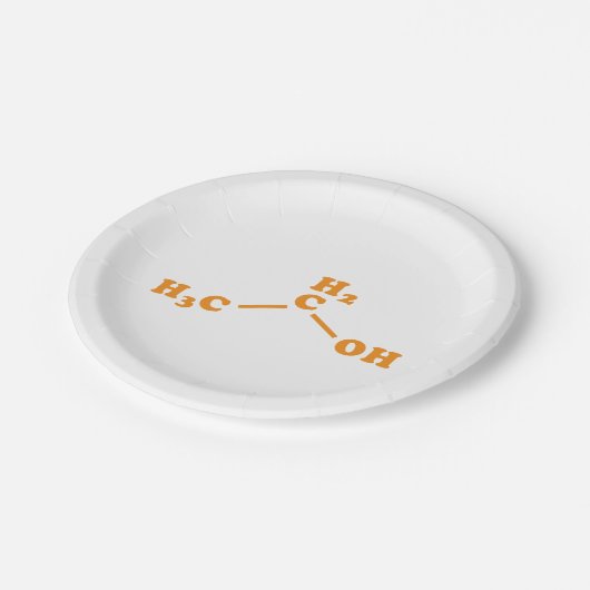 Alcohol Ethanol Moleculaire chemische formule Papieren Bordje (Gekanteld)