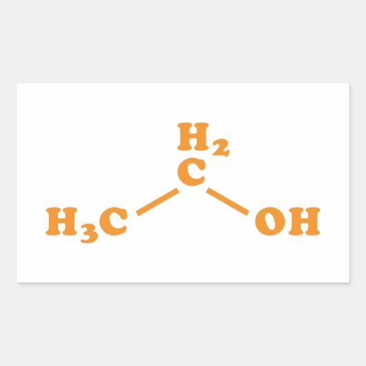 Alcohol Ethanol Moleculaire chemische formule Rechthoekige Sticker (Voorkant)