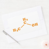 Alcohol Ethanol Moleculaire chemische formule Rechthoekige Sticker (Envelop)