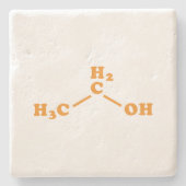 Alcohol Ethanol Moleculaire chemische formule Stenen Onderzetter (Voorkant)