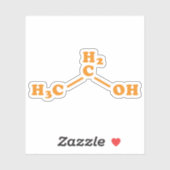 Alcohol Ethanol Moleculaire chemische formule Sticker (Vel)