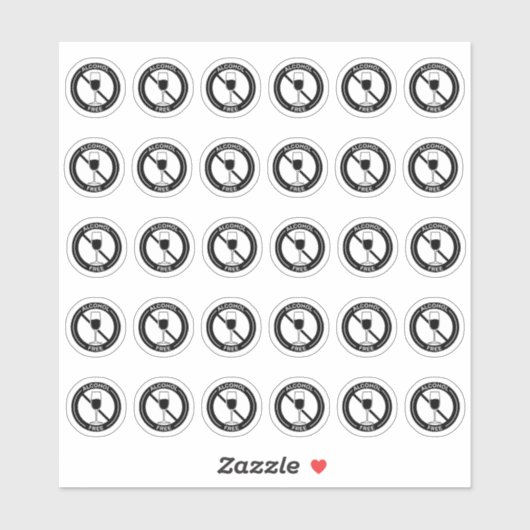 Alcohol Free Wedding Place Card Mini Meal Choice Sticker (Vel)