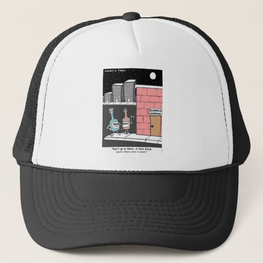 Alcohol Hate Group Funny T - shirts Mokken Kaarten Trucker Pet (Voorkant)