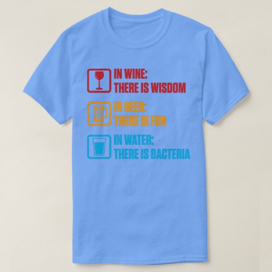 Alcohol In Wijn Bier Water Grappige Mannen Vrouwen T-shirt (Design voorkant)