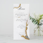 Alcohol Ink Ambachtelijke Glitter Goud Plat Menu (Staand voorkant)