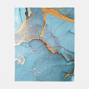 Alcohol Ink Art. Sapphirine en Zee Color Divorce Fleece Deken