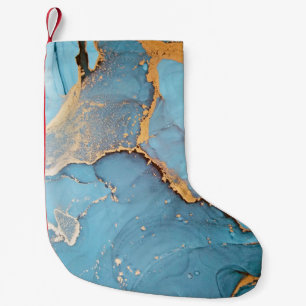 Alcohol Ink Art. Sapphirine en Zee Color Divorce Kleine Kerstsok