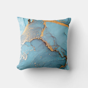 Alcohol Ink Art. Sapphirine en Zee Color Divorce Kussen