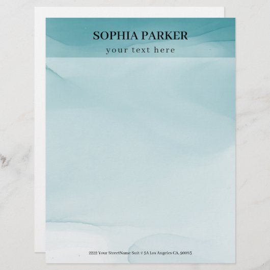 Alcohol Ink Briefhoofd (Voorkant / Achterkant)