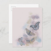Alcohol Ink Butterflies Aankondigingskaart (Voorkant / Achterkant)