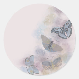 Alcohol Ink Butterflies Ronde Sticker