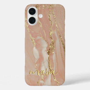 Alcohol Ink Chic Hoesje Met Monogram - Mate iPhone