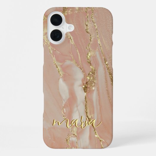 Alcohol Ink Chic Hoesje Met Monogram - Mate iPhone iPhone 16 Plus Hoesje (Achterkant)