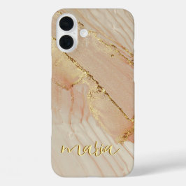 Alcohol Ink Chic Monogram Hoesje- Mate iPhone 16 Plus Hoesje