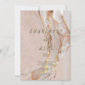 Alcohol Ink Chic Wedding Invitation Kaart (Voorkant)