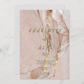 Alcohol Ink Chic Wedding Invitation Kaart (Voorkant / Achterkant)