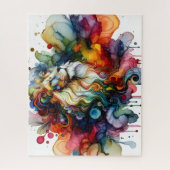 Alcohol Ink Colorful Lion Legpuzzel (Verticaal)