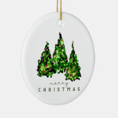 Alcohol Ink Design Christmas Tree Ceramic Ornament (Rechts)
