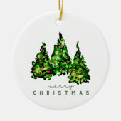 Alcohol Ink Design Christmas Tree Ceramic Ornament (Voorkant)