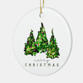 Alcohol Ink Design Christmas Tree Ceramic Ornament (Links)