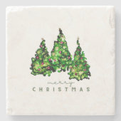 Alcohol Ink Design Christmas Tree Coasters Stenen Onderzetter (Voorkant)