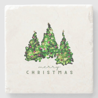 Alcohol Ink Design Christmas Tree Coasters Stenen Onderzetter