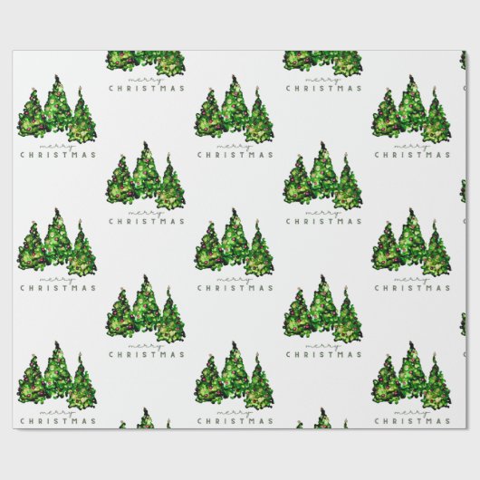 Alcohol Ink Design Christmas Tree Gift Wrap Cadeaupapier (Vlak)