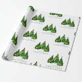 Alcohol Ink Design Christmas Tree Gift Wrap Cadeaupapier (Uitgerold)