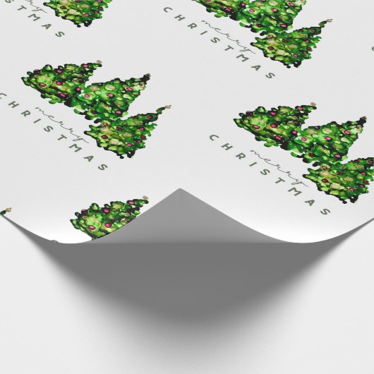 Alcohol Ink Design Christmas Tree Gift Wrap Cadeaupapier (Hoek)