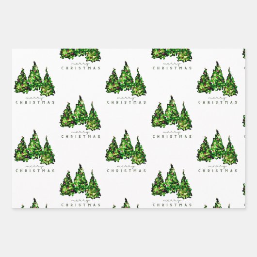 Alcohol Ink Design Christmas Tree Gift Wrap Inpakpapier Vel (Voorkant)