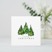 Alcohol Ink Design Christmas Tree Holiday Card Feestdagenkaart (Staand voorkant)