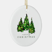 Alcohol Ink Design Christmas Tree Holiday Card Keramisch Ornament (Rechts)