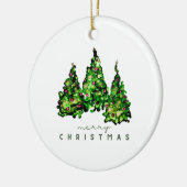 Alcohol Ink Design Christmas Tree Holiday Card Keramisch Ornament (Links)