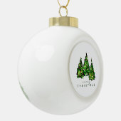 Alcohol Ink Design Christmas Tree Holiday Card Keramische Bal Ornament (Links)