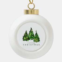 Alcohol Ink Design Christmas Tree Holiday Card Keramische Bal Ornament