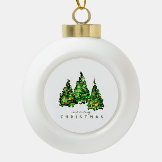 Alcohol Ink Design Christmas Tree Holiday Card Keramische Bal Ornament