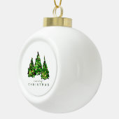 Alcohol Ink Design Christmas Tree Holiday Card Keramische Bal Ornament (Rechts)