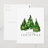 Alcohol Ink Design Christmas Tree Postcard Briefkaart (Voorkant / Achterkant)