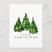 Alcohol Ink Design Christmas Tree Postcard Feestdagenkaart (Voorkant)