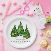 Alcohol Ink Design Holiday Chrismas TrePaper Plate Papieren Bordje (Feest)