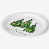 Alcohol Ink Design Holiday Chrismas TrePaper Plate Papieren Bordje (Gekanteld)